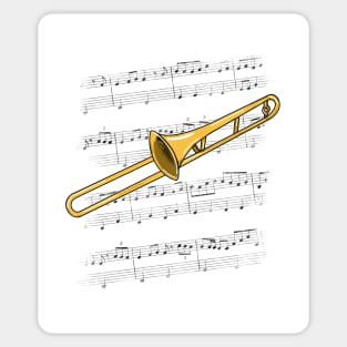 Trombone Player Trombonist Brass Musician (Colour) Sticker